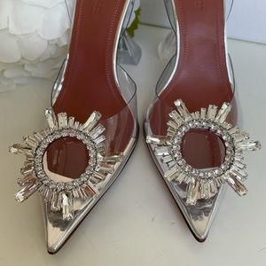 Amina Muaddi Begum Crystal Sling Back PVC
